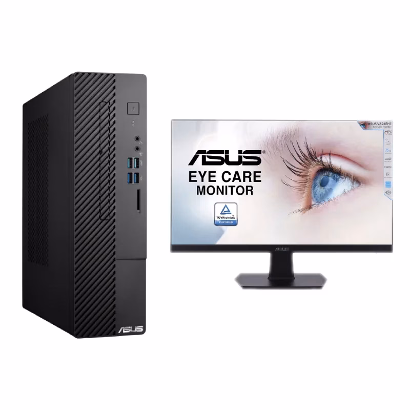 Asus Desktop + Asus 24″ VA24HE Monitor | i7 – 32GB – 1TB+256GB NVMe | 2 Years Warranty