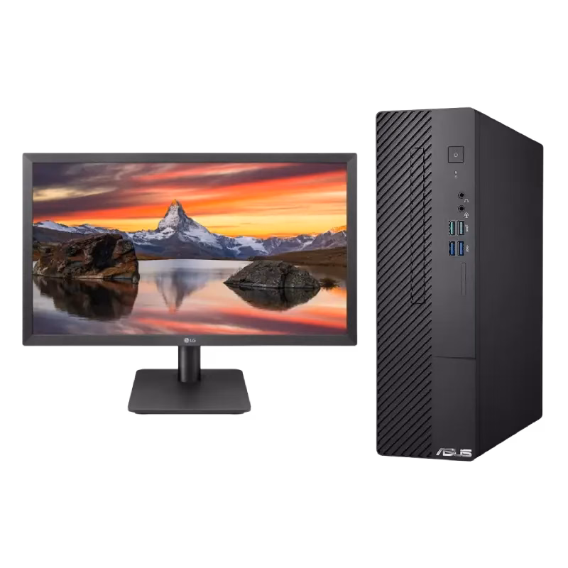 Asus Desktop + LG 22″ 22MP410 Monitor | i3 – 4GB – 128GB NVMe | 2 Years Warranty