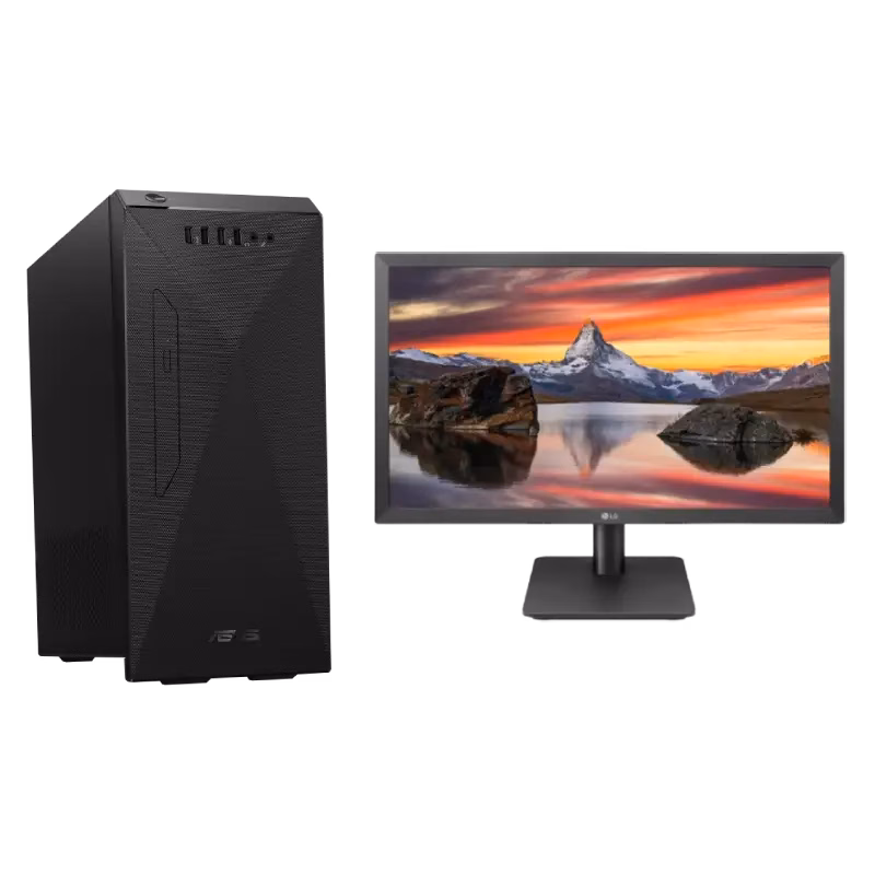 Asus Desktop + LG 22″ 22MP410 Monitor | i5 – 8GB – 1TB+256GB NVMe | 2 Years Warranty