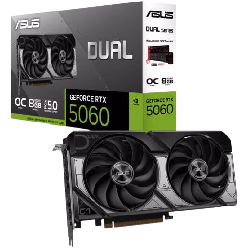 ASUS Dual GeForce RTX 5060 8GB GDDR7 OC Edition Graphics Card | DUAL-RTX5060-O8G