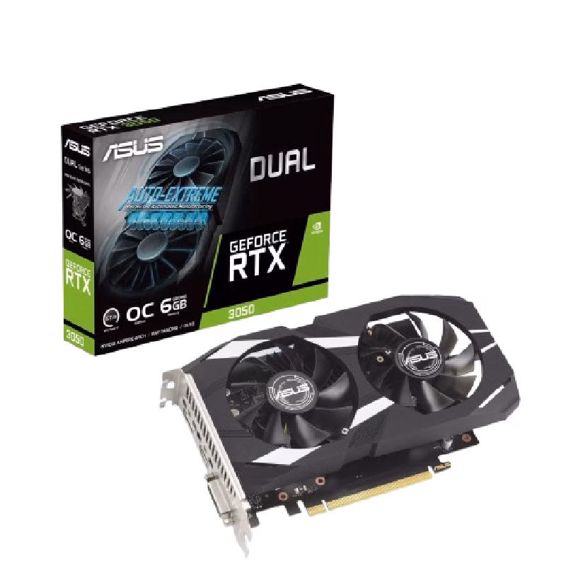 ASUS Dual NVIDIA GeForce RTX 3050 6GB OC Edition Gaming Graphics Card PCIe 4.0, 6GB GDDR6 | DUAL-RTX3050-O6G
