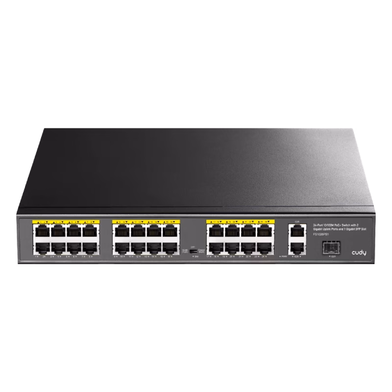 Cudy 24-Port PoE+ Switch – 2 Gigabit 1SFP Ports 300W | FS1026PS1