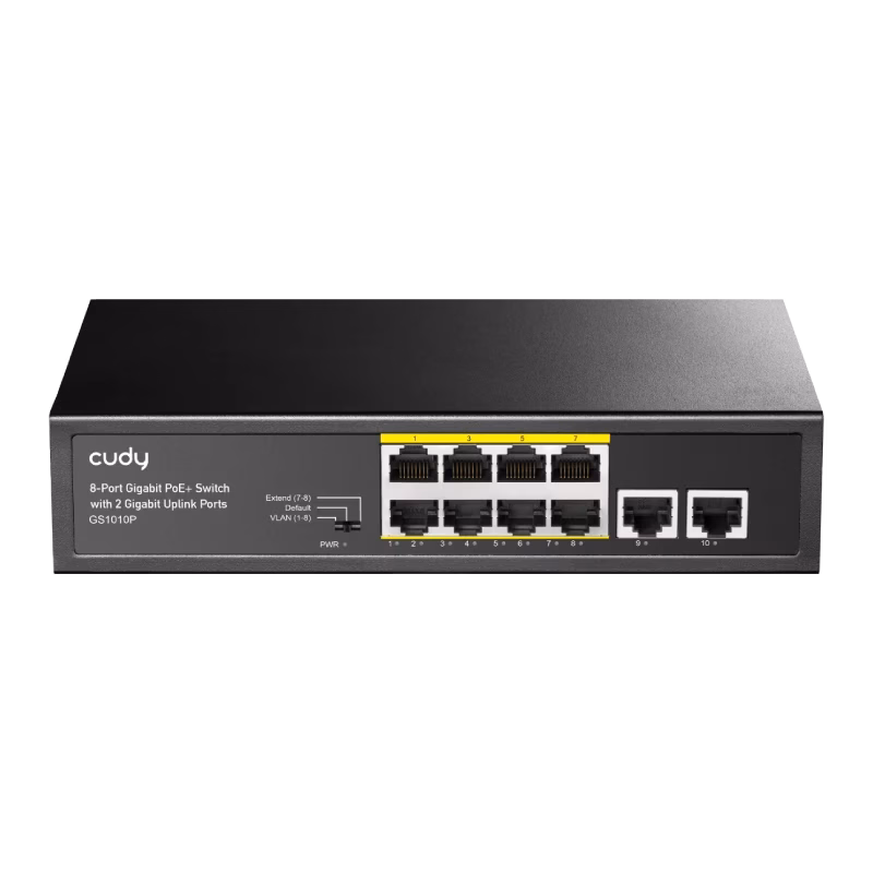 Cudy 8-Port PoE+ Switch – 2 Gigabit Ports 120W | GS1010P