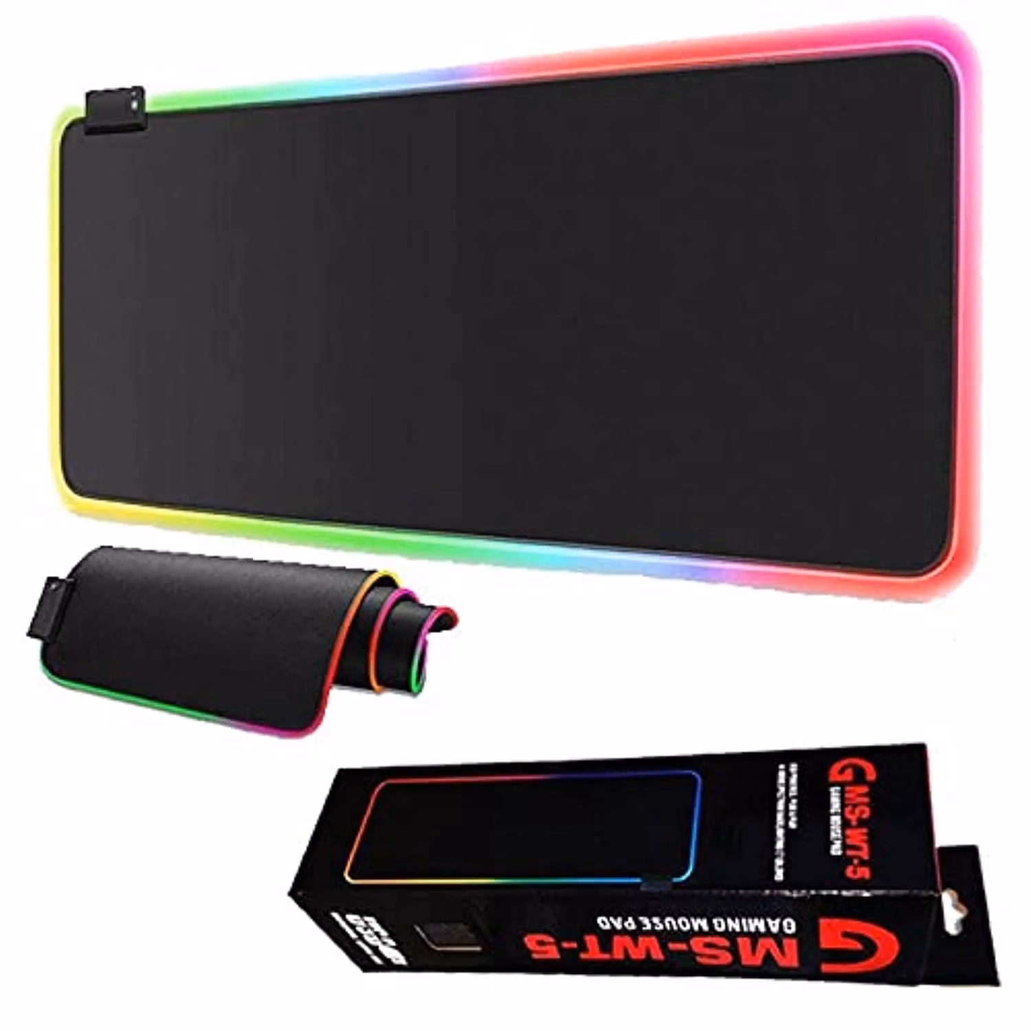 GMS WT-5 RGB Gaming Mouse Pad 80x30cm Extended Stitched Edges -12 Lighting Modes