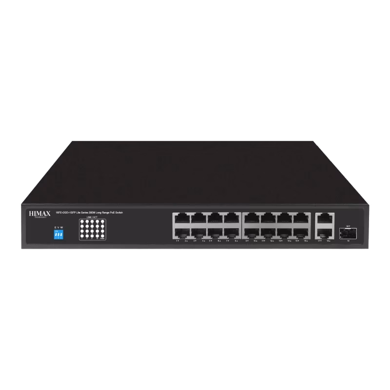 HIMAX Lite Series Long Range 18 Ports PoE Switch | PS11602FE-L | 3 Years Warranty