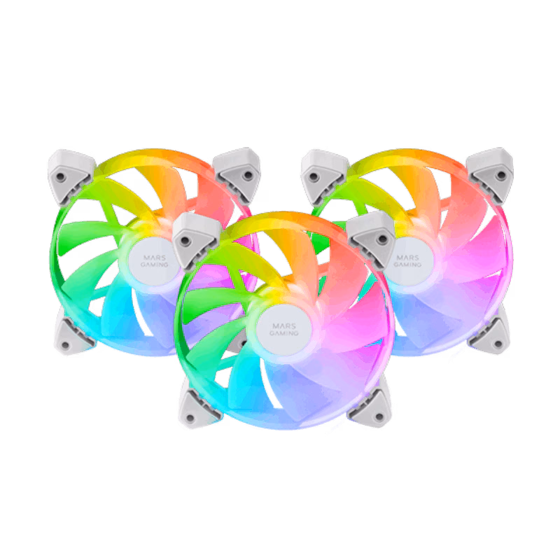 Mars Gaming MF-3ARW ARGB Reversed Fan Kit | White | Tax Free