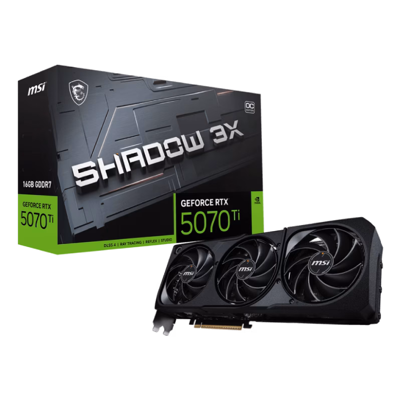 MSI GeForce RTX 5070Ti 16G SHADOW 3X OC Graphics Card | 3 Years Warranty