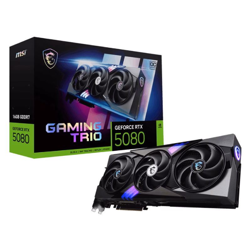 MSI GeForce RTX 5080 16G GAMING TRIO OC Graphics Card | 2 Years Warranty | Tax Free