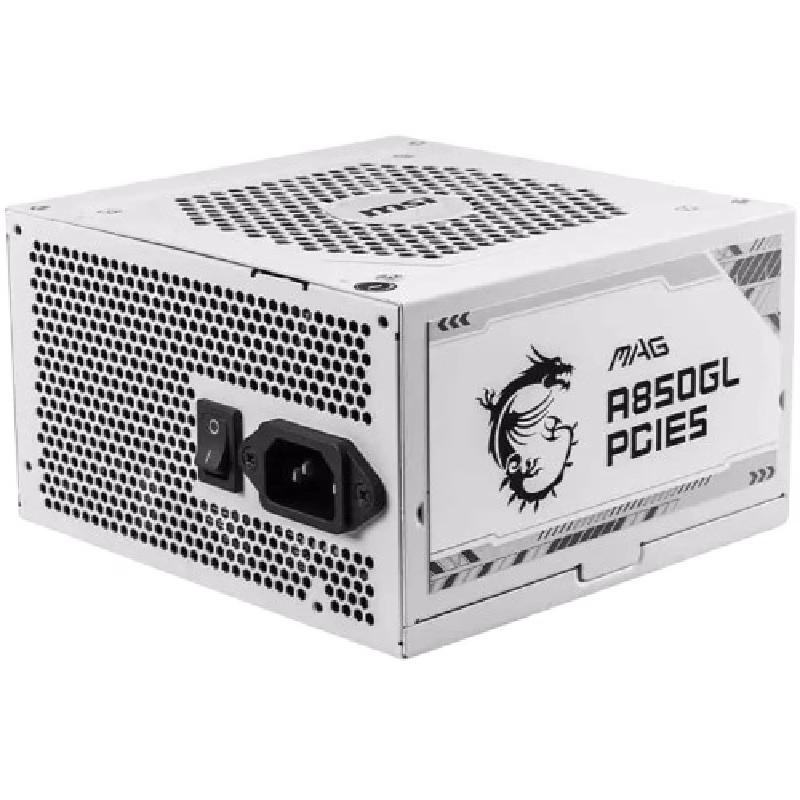 MSI MAG A850GL PCIE5 850W Full modular Power Supply, white | 306-7ZP8A24-CE0
