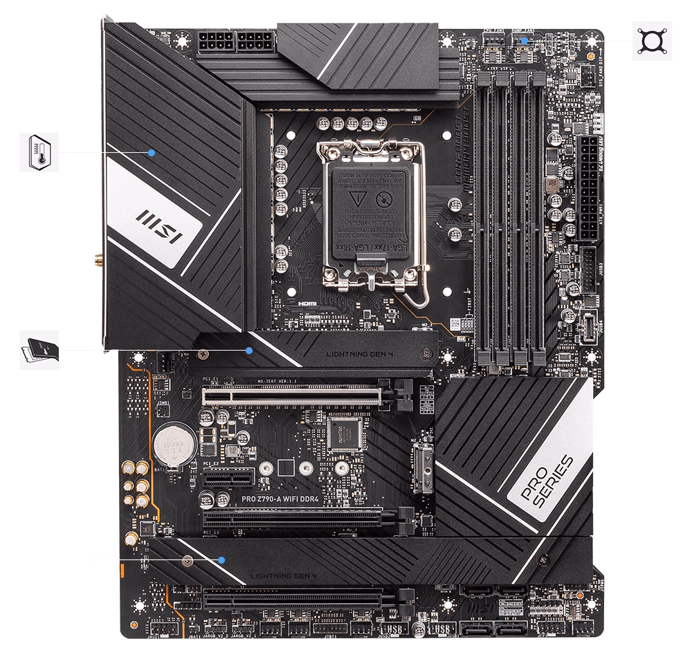 MSI PRO Z790-A Max WIFI LGA 1700 Intel Z790 SATA 6Gb/s DDR5 3 years warranty