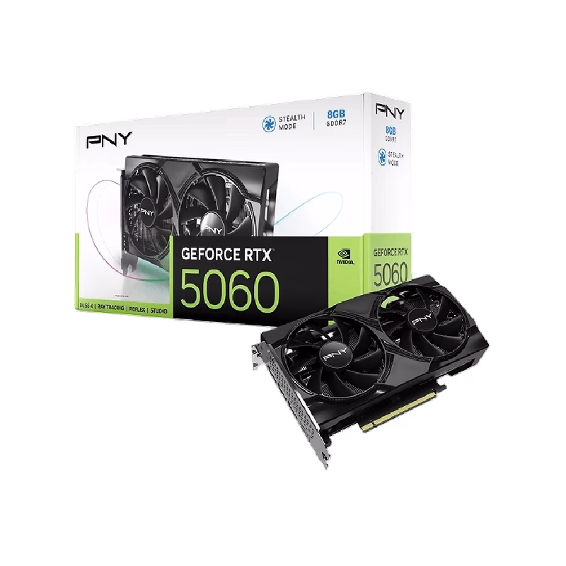 PNY GeForce RTX™ 5060 8GB Dual Fan Graphics Card With NVIDIA Blackwell | VCG50608DFXPB1