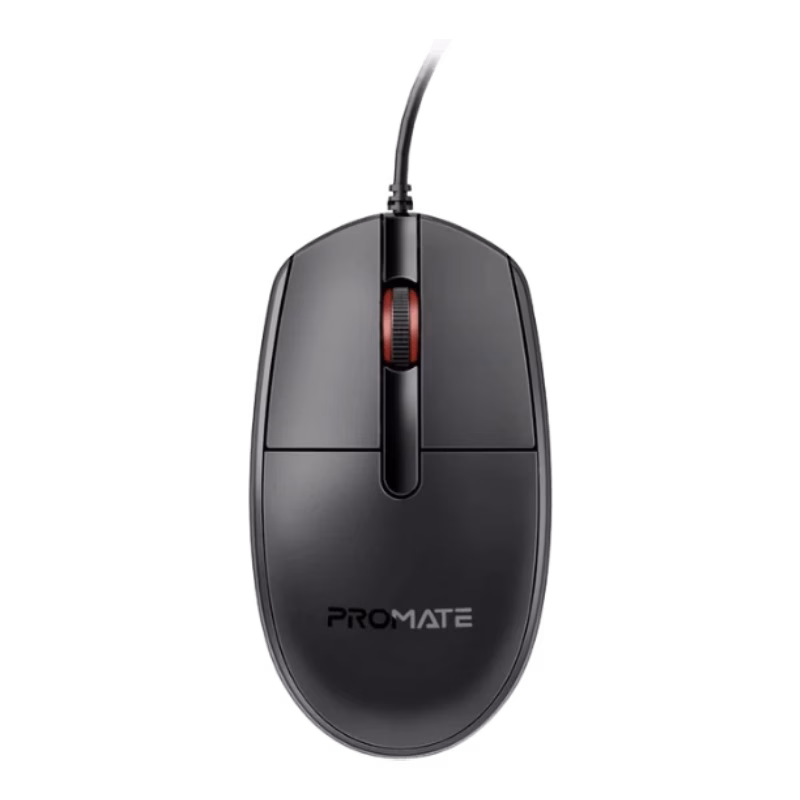 Promate CM-1200 Ergonomic Design Wired Optical Mouse