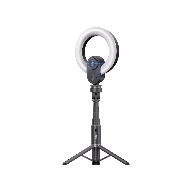 Promate VistaCam 2K Ultra-HD Webcam with Built-in Mic & Ring Light