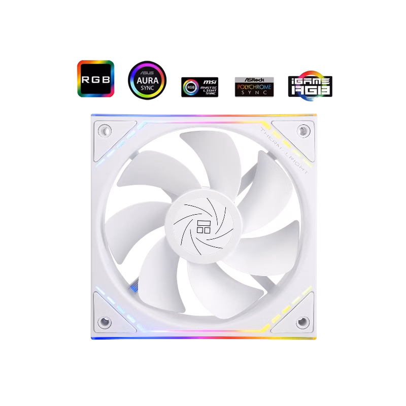 Thermalright TL-M12RW 120mm Reverse ARGB Case Fan infinity Mirror Design White