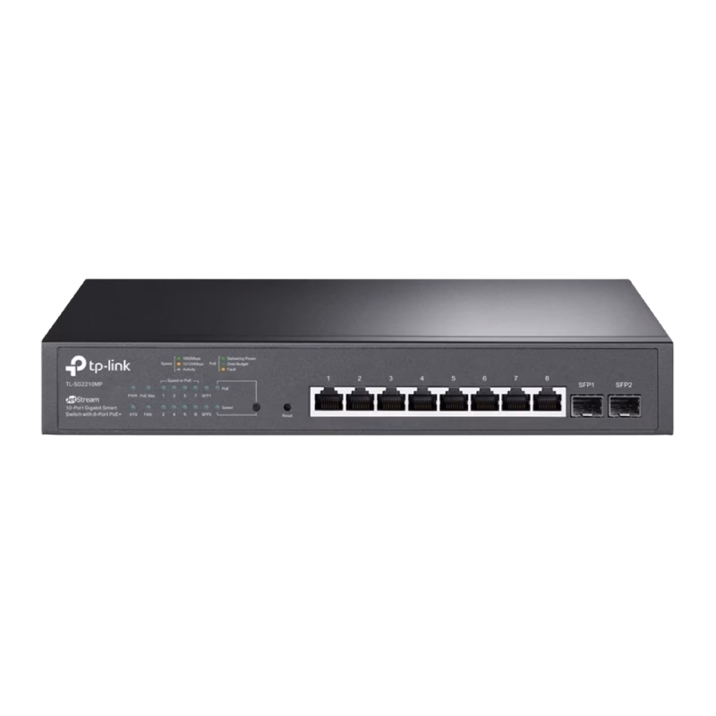 TP-Link JetStream 10-Port Gigabit Smart Switch – 8-Port PoE+ | TL-SG2210MP