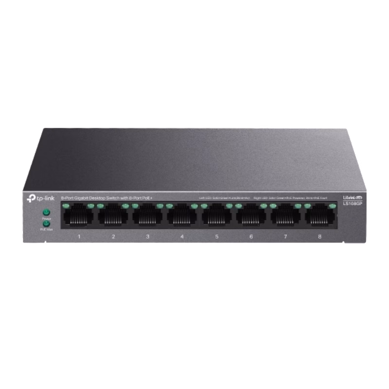 TP-Link LS108GP LITEWAVE 8-PORT GIGABIT POE+ SWITCH