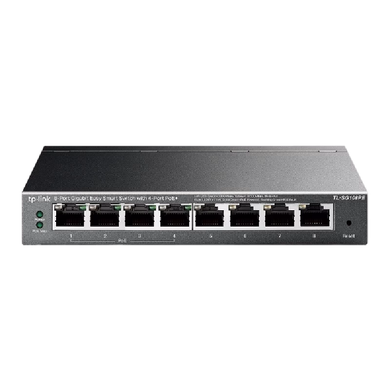 TP-Link Switch 8-Port Gigabit Easy Smart Switch with 4-Port PoE+ | TL-SG108PE 4.2