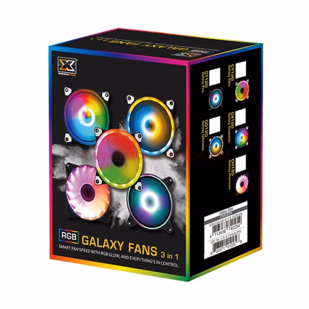 Xigmatek RGB GALAXY Fans 3 in 1 1 year Warranty