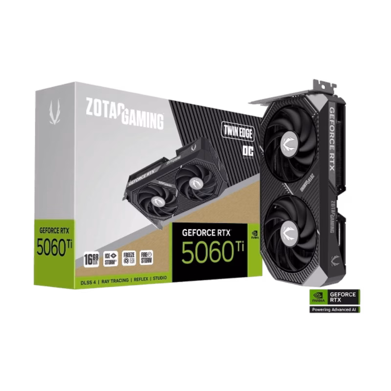 ZOTAC GAMING GeForce RTX 5060 Ti 16GB Twin Edge OC Graphics Card | ZT-B50620H-10M 3 years warranty | Tax Free
