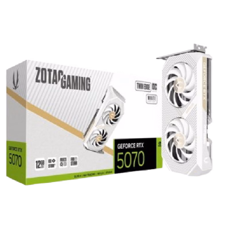 ZOTAC GAMING GeForce RTX 5070 Twin Edge OC White Edition 12GB GDDR7 | ZT-B50700Q-10P