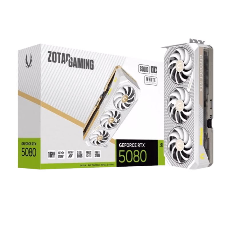 ZOTAC GAMING GeForce RTX 5080 SOLID OC Graphics Card White Edition | Tax Free