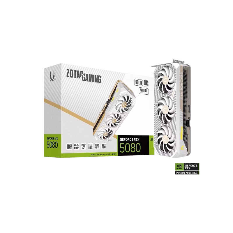 ZOTAC GAMING GeForce RTX 5080 SOLID OC White Edition Graphics Card | ZT-B50800Q-10P | Tax Free