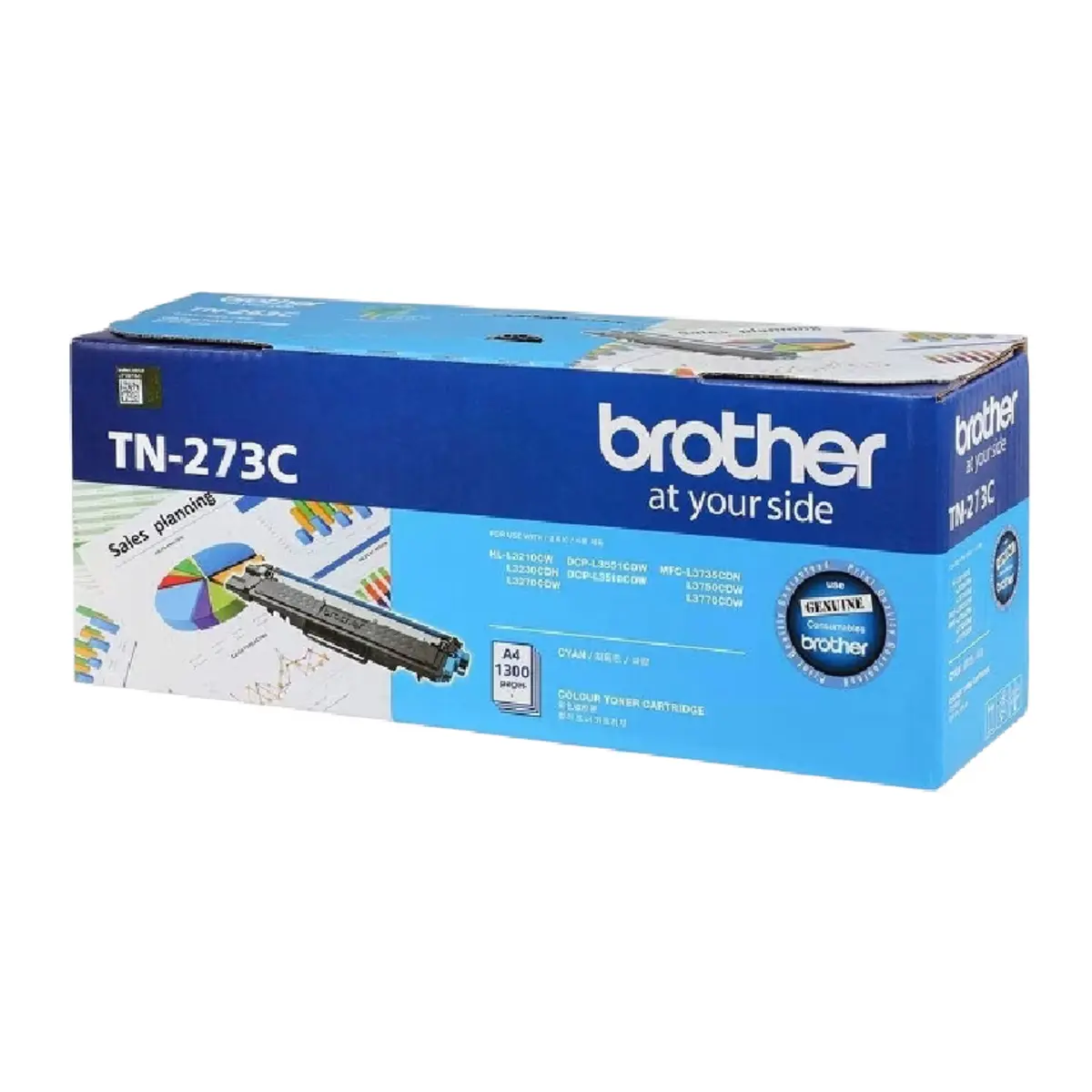 Brother Genuine TN-273C Standard Yield Cyan Ink Printer Toner Cartridge