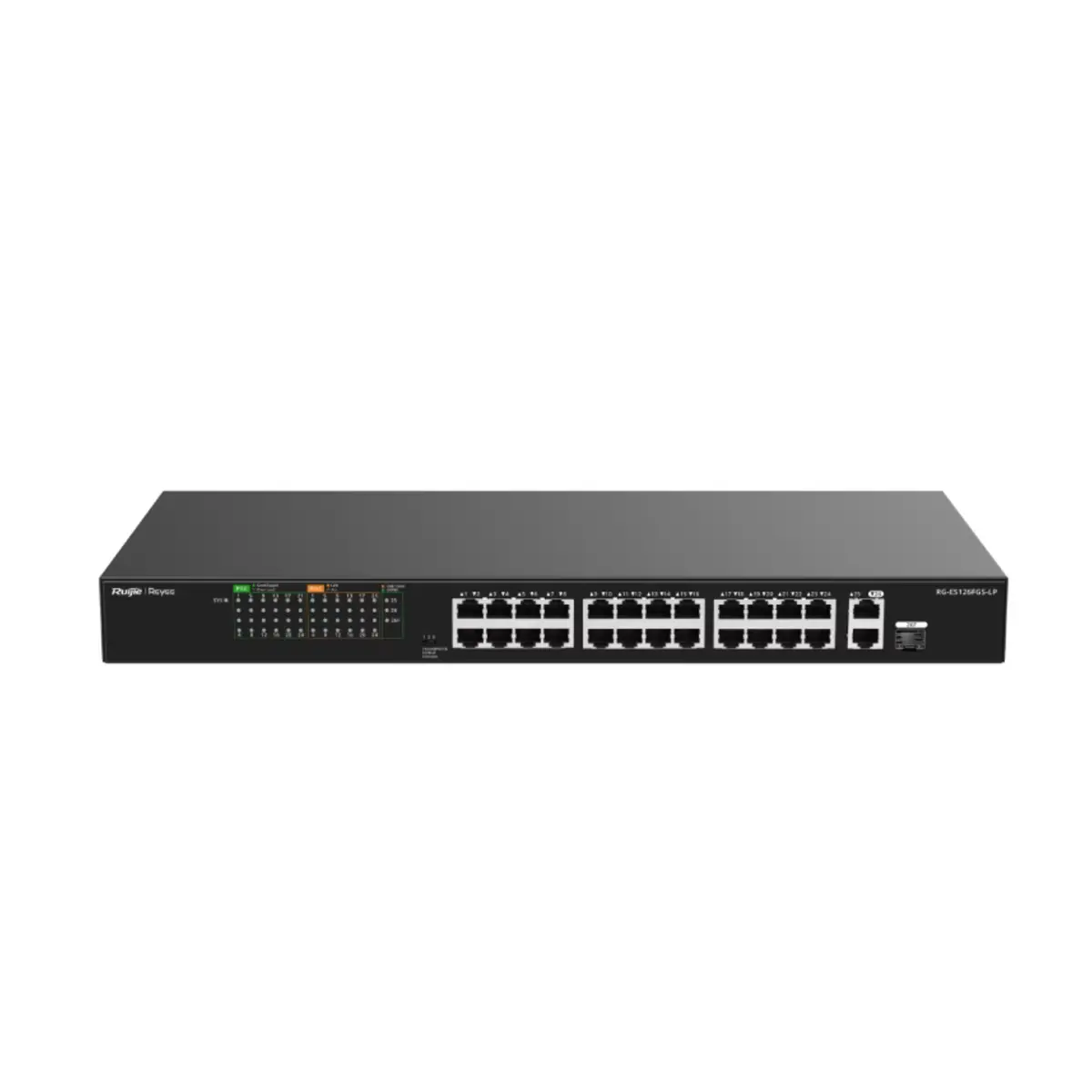 Ruijie Reyee RG-ES126FGS-LP 24-Port 10/100 Mbps with 2-Port Gigabit Unmanaged PoE Switch 180W | Tax Included