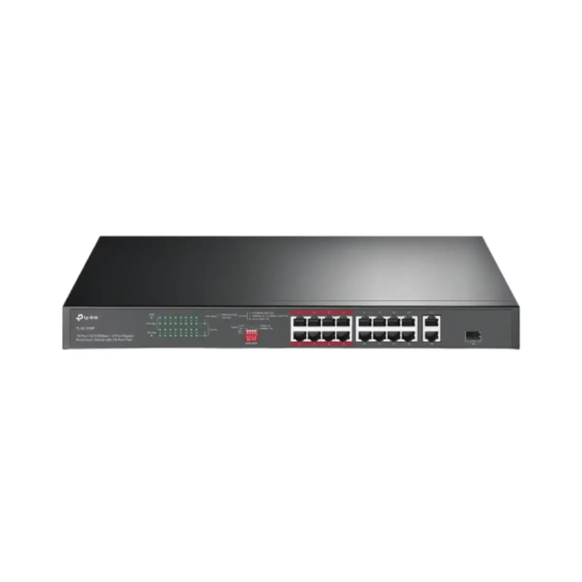 TP-Link 16-Port 10/100Mbps Gigabit Rackmount Switch with 16-Port PoE+ | TL-SL1218P