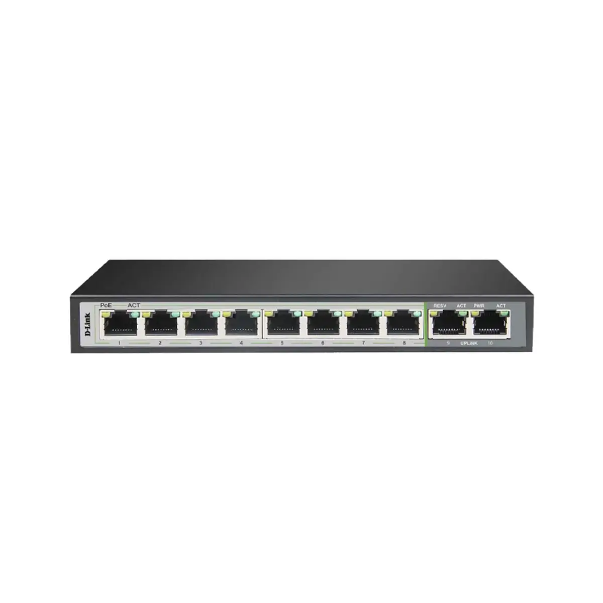 D-Link 10-Port Gigabit PoE Switch 8 Long Reach PoE 2 Uplink Ports