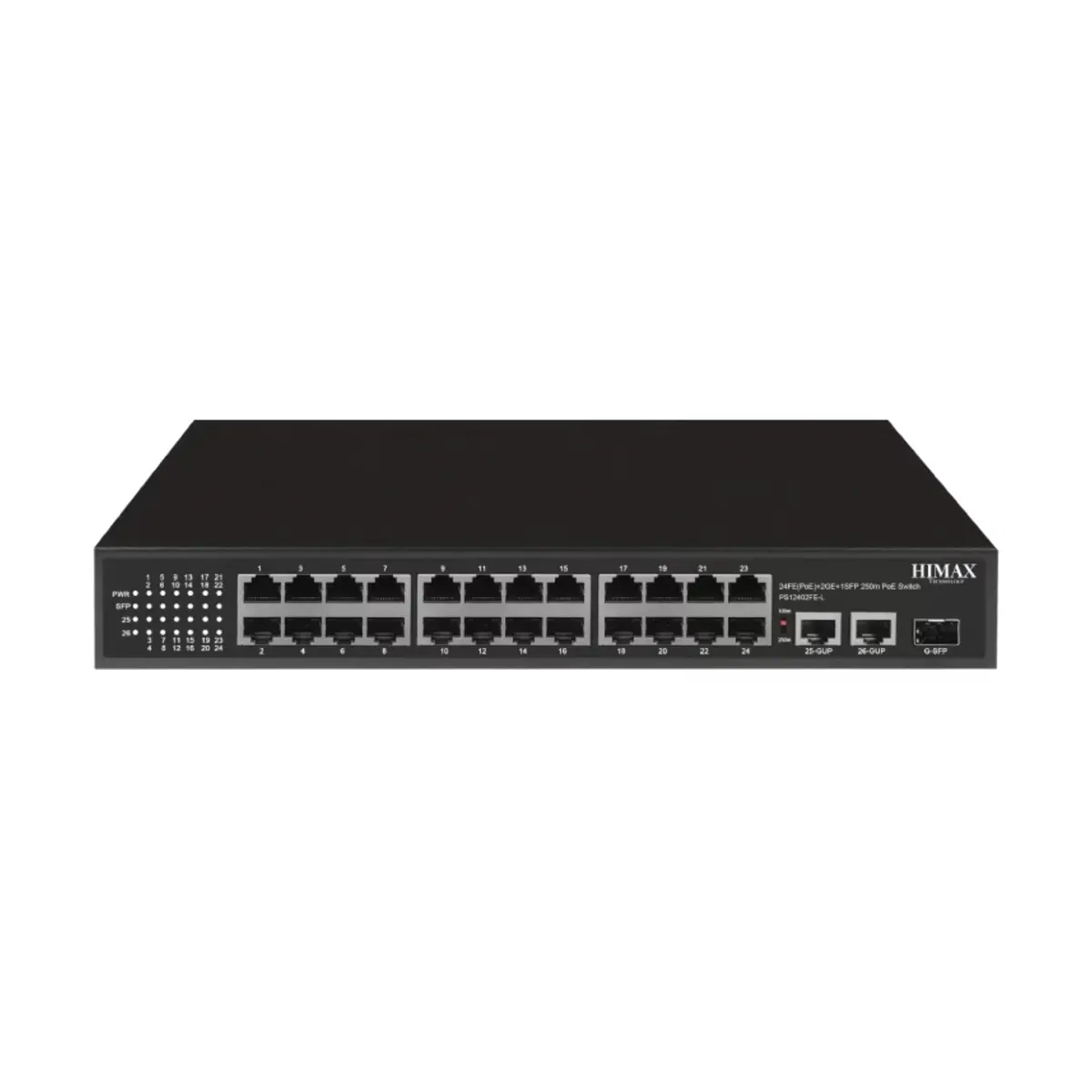 HIMAX Lite Series Long Range 26 Ports PoE Switch | PS12402FE-L | 3 Years Warranty