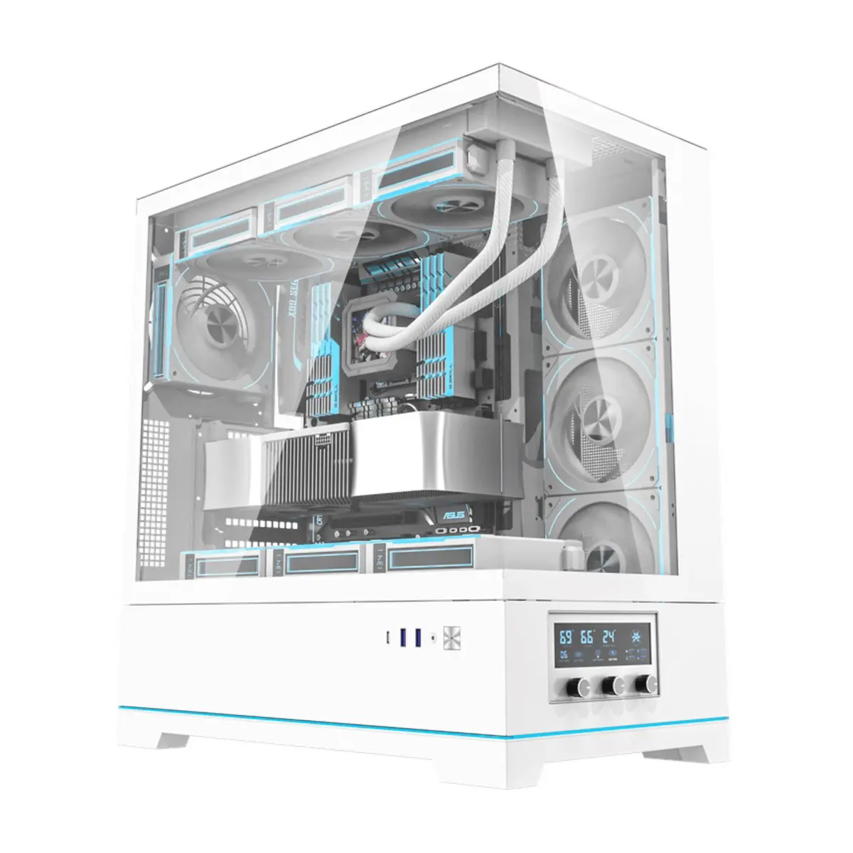 DarkFlash DY451 Pro ATX PC Case – White | Tax Included