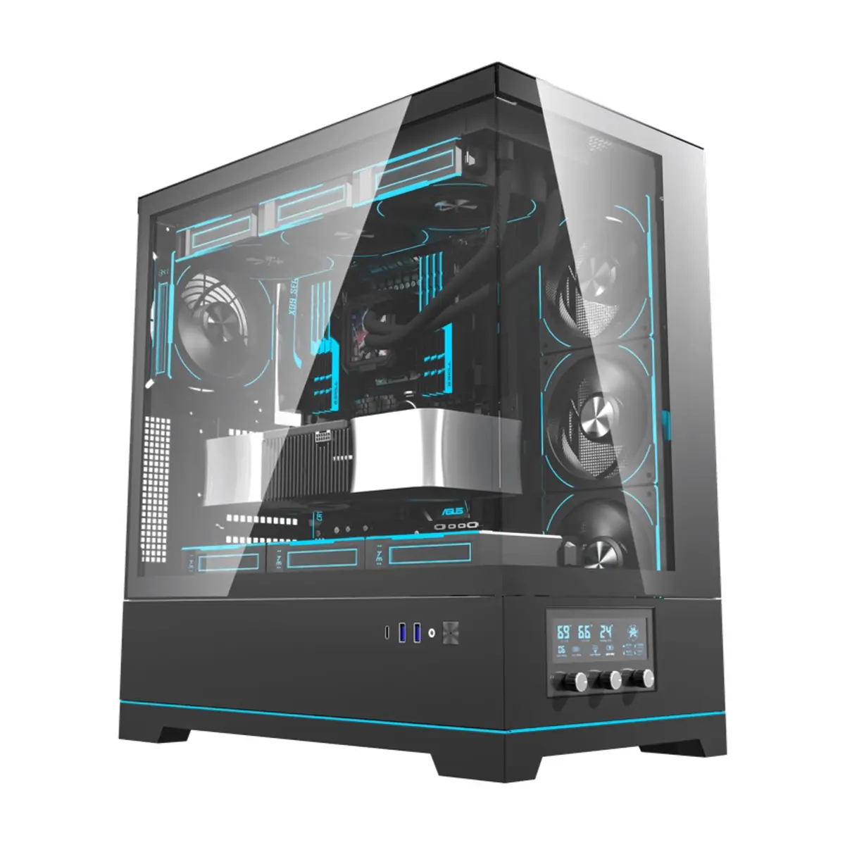 DarkFlash DY451 Pro ATX PC Case – Black | Tax Included