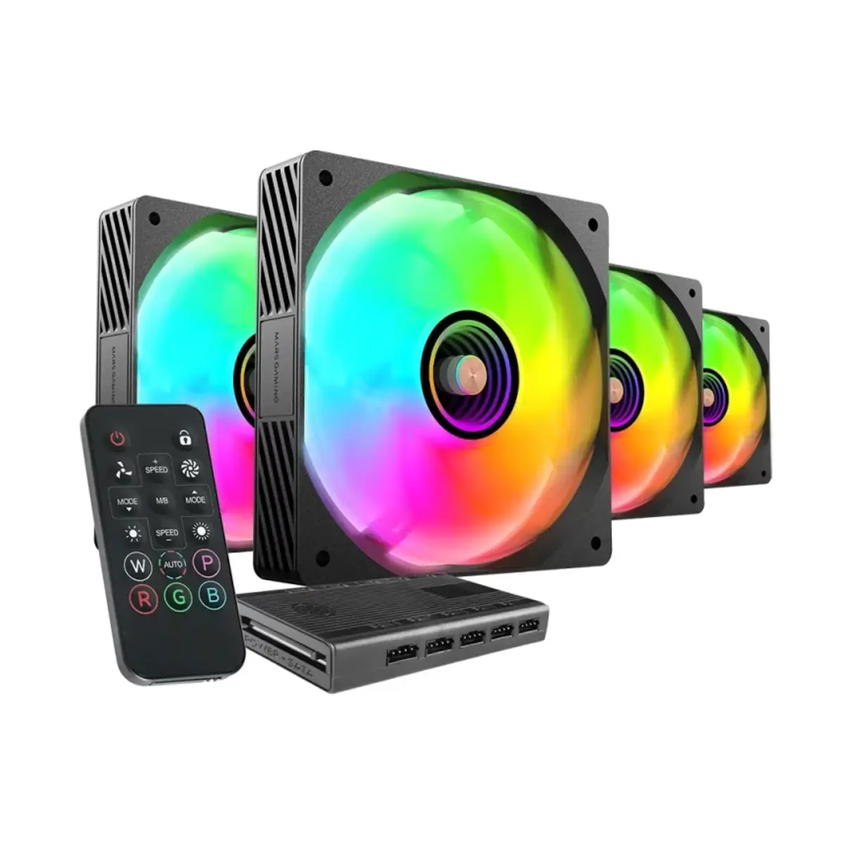 Mars Gaming Ultra-Silent 4X 120Mm Infinity Mirror Argb Gaming Fan With Argb Hub + Remote | MFSI4KIT | Tax Free