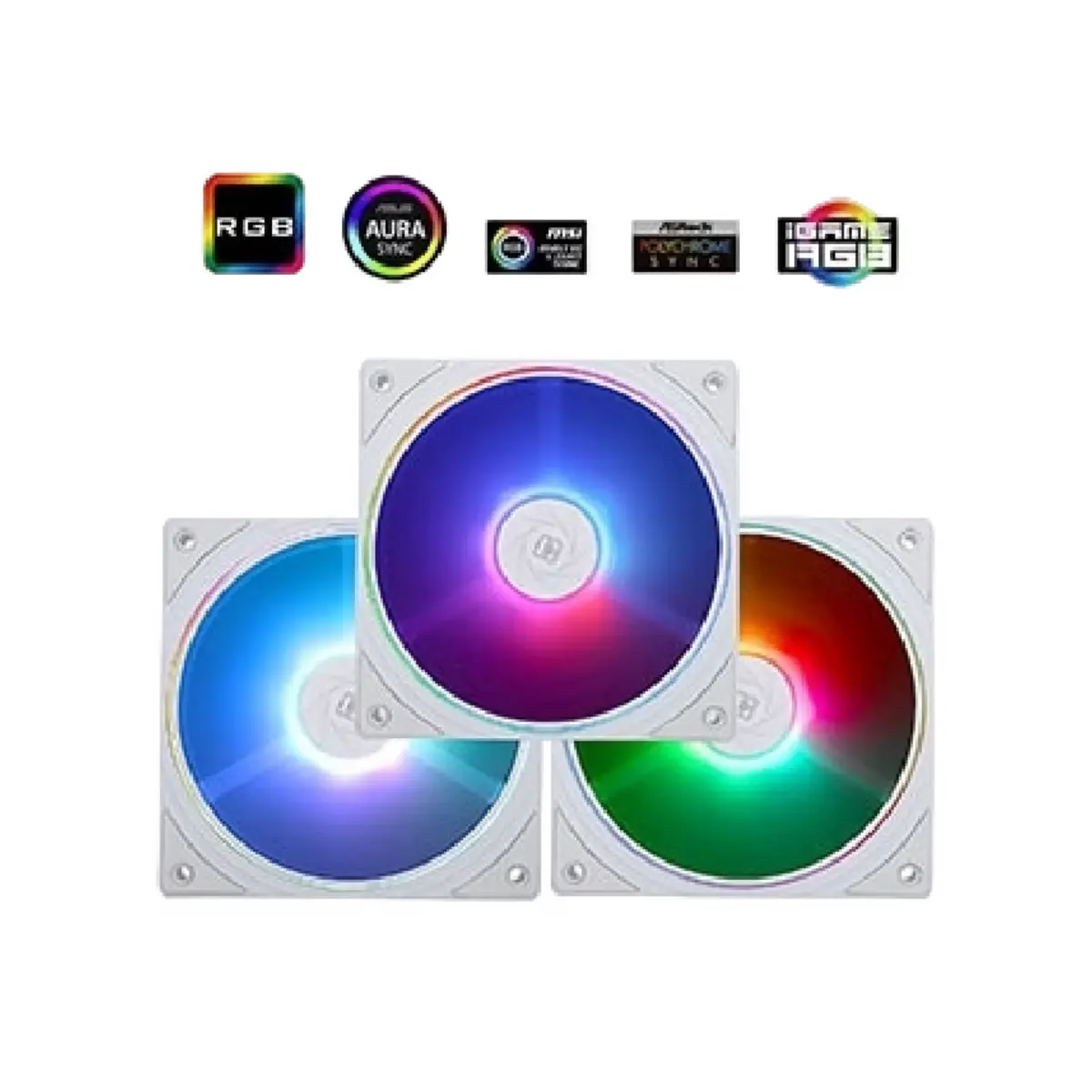 Thermalright TL-M12W-S X3 ARGB 120mm ARGB Case Fan infinity Mirror Design White (3-Pack)
