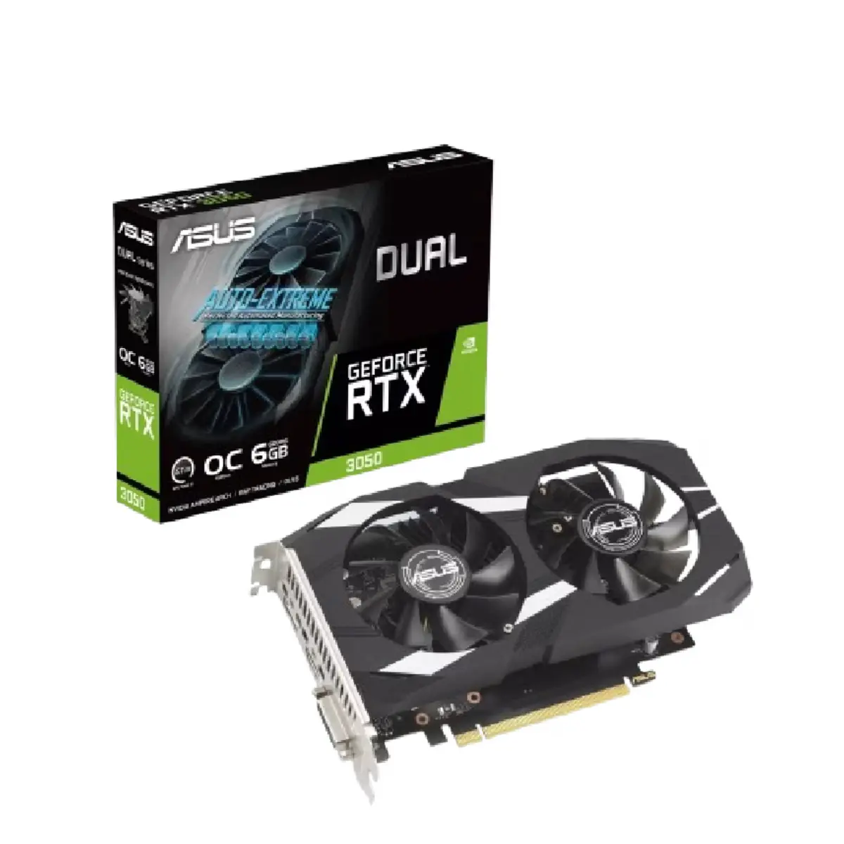 ASUS Dual NVIDIA GeForce RTX 3050 6GB OC Edition Gaming Graphics Card PCIe 4.0, 6GB GDDR6 | DUAL-RTX3050-O6G