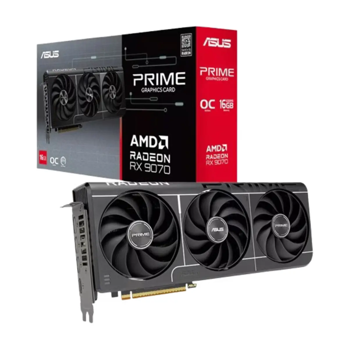 ASUS Prime Radeon RX 9070 EVO OC 16GB GDDR6 PCIe 5.0 Graphics Card | PRIME-RX9070-O16G-EVO
