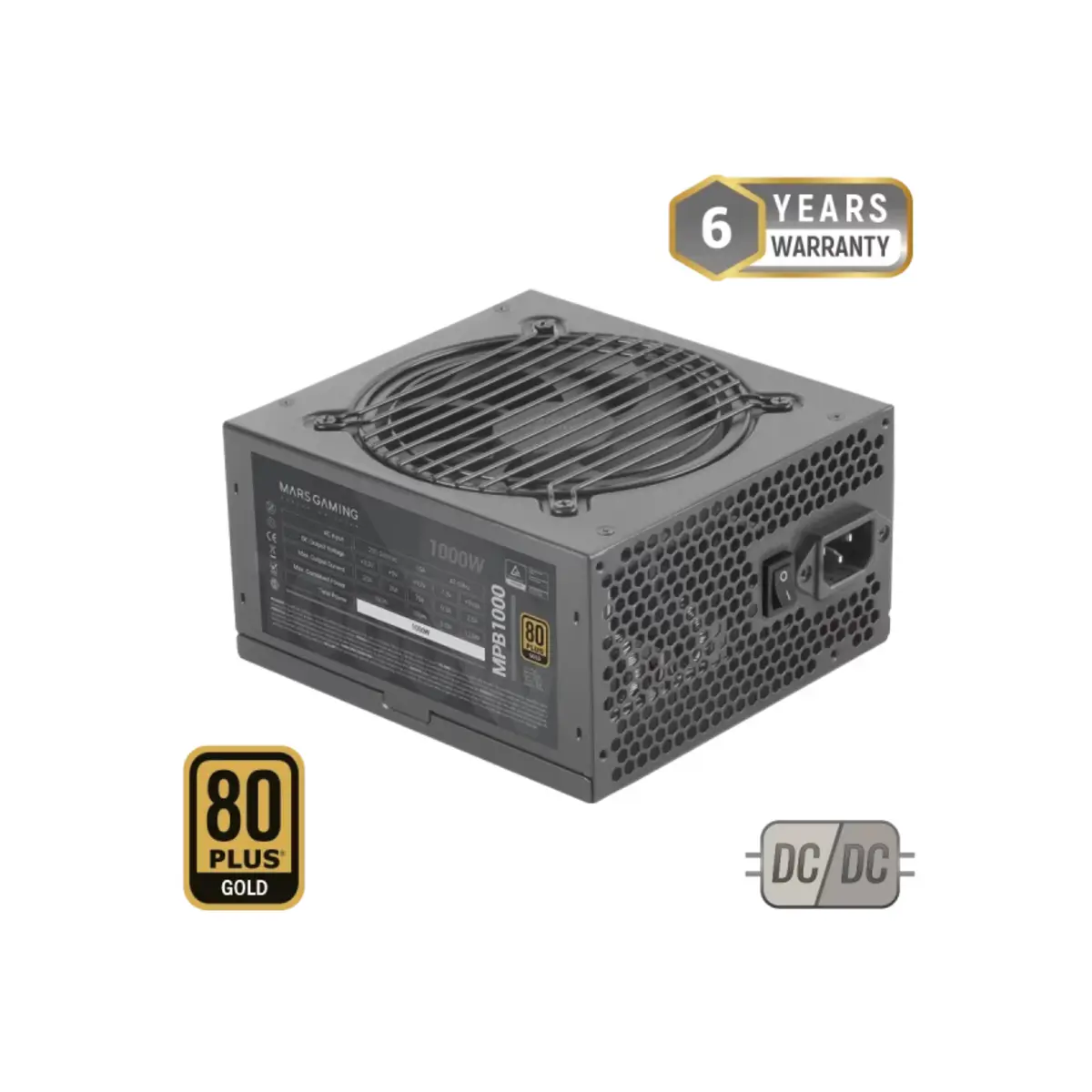 Mars Gaming Silence 1000W Gaming Power Supply 80 Plus Gold 120Mm | 6 Years Warranty | Tax Free