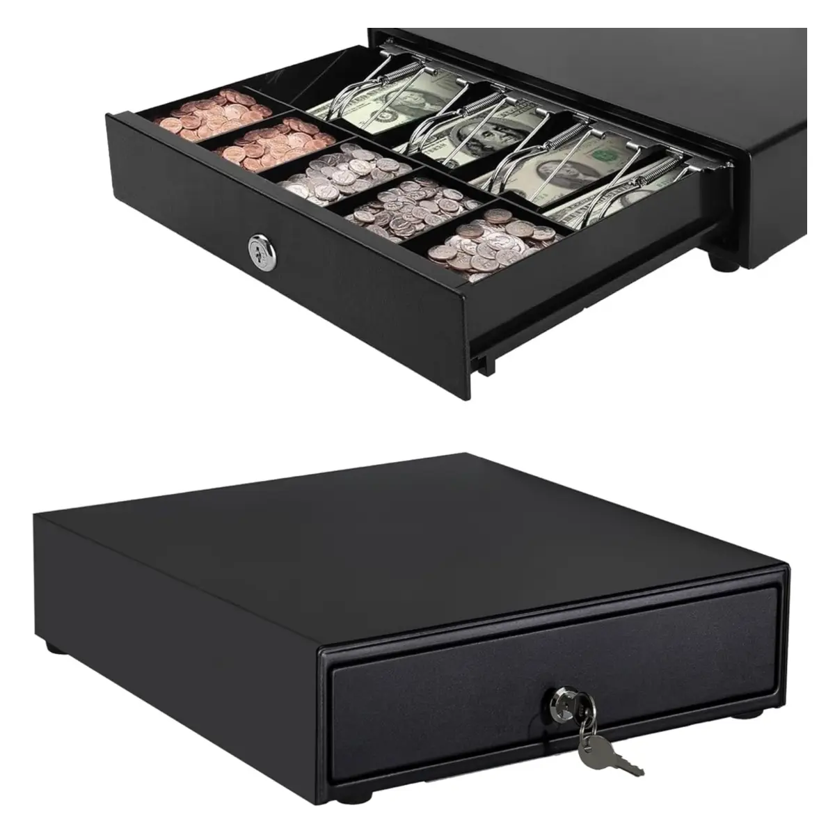 Beurotika Cash Drawer – Heavy-Duty Metal Cash Register Drawer with Lock