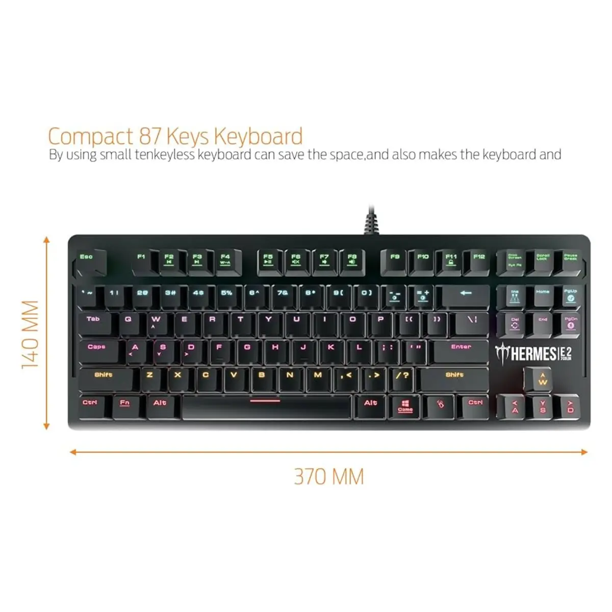GAMDIAS HERMES E2 7 COLOR ARABIC WIRED KEYBOARD image 3