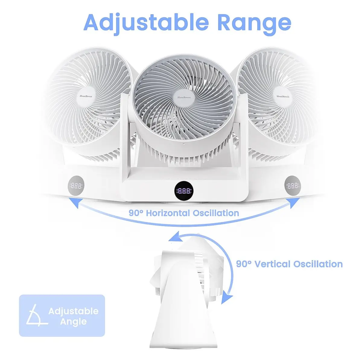 HomBreez 10″ Desk Air Circulator Fan image 4
