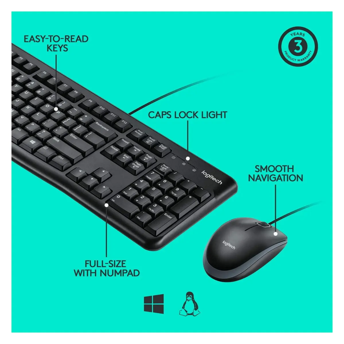 MK120 CORDED KEYBOARD AND MOUSE COMBO image 4