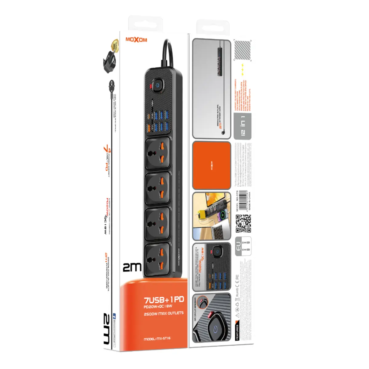Moxom MX-ST16 12 IN 1 PD Power Strip image 3