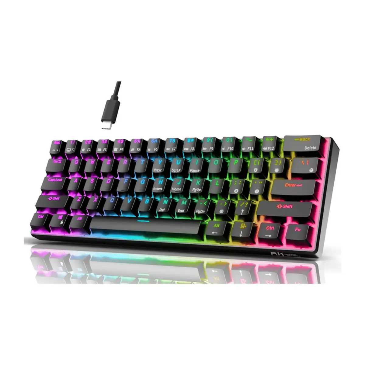 Royal Kludge RK61 3-Mode Wireless Mechanical Keyboard (Red Switch / Black RGB)