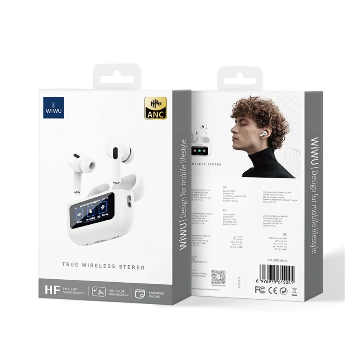 WiWU T22 Wireless Earbuds with Display Bluetooth image 2