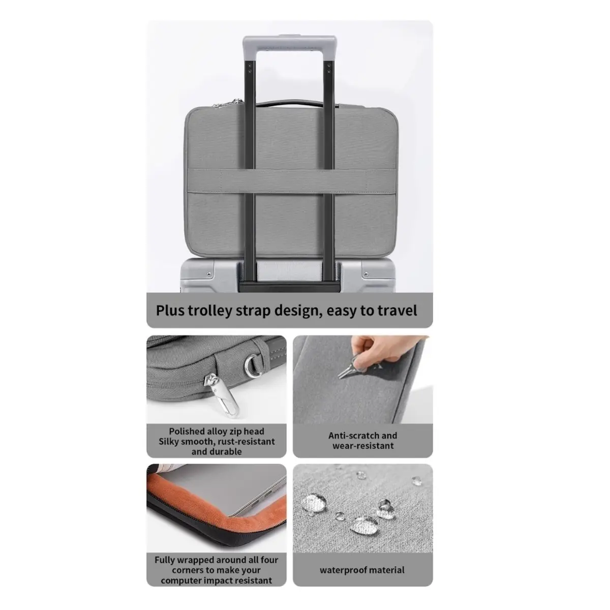 WiWU Cozy Classic Waterproof Polyester Laptop Sleeve Anti-drop Design image 4
