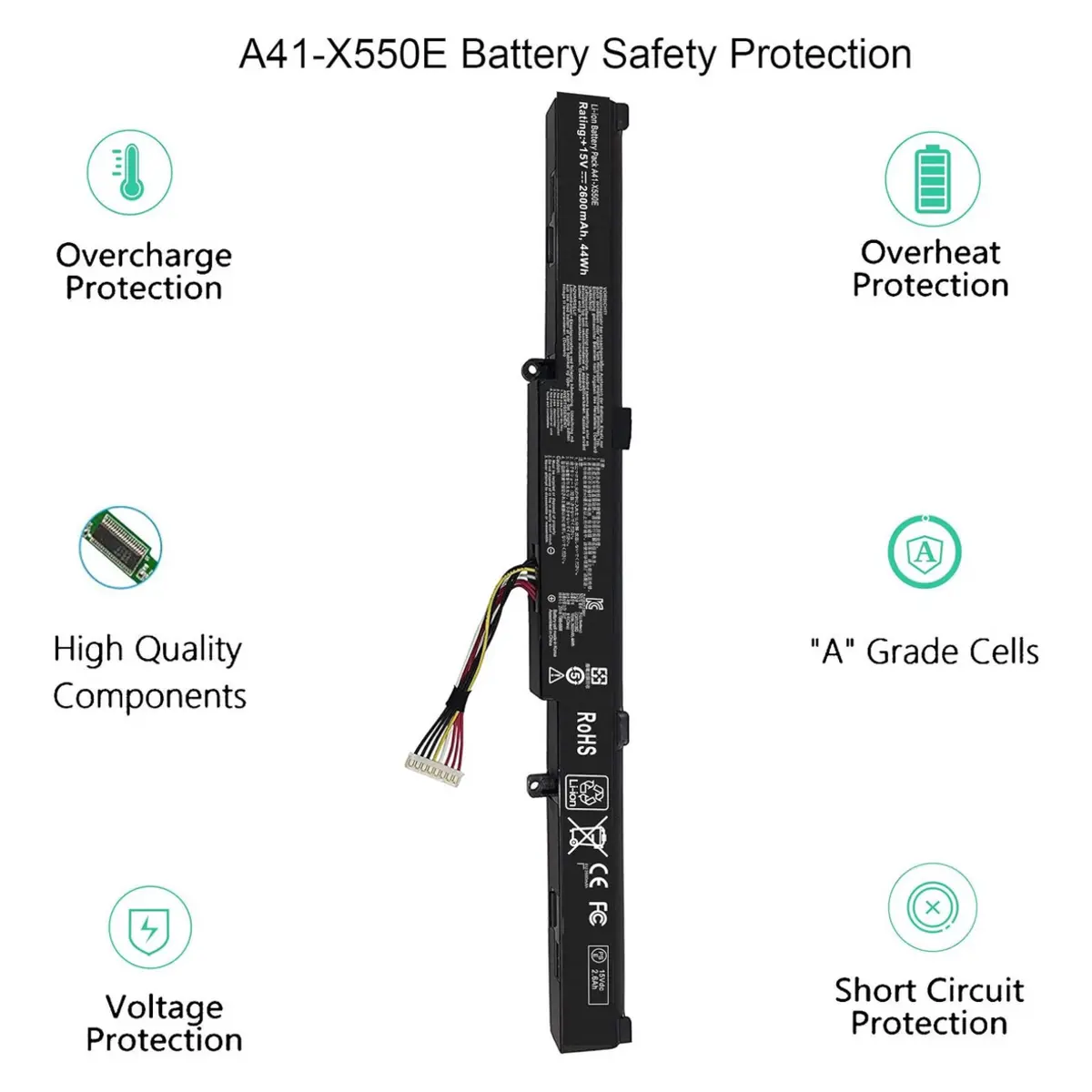 BATTERY ASUS A41-X550E image 2