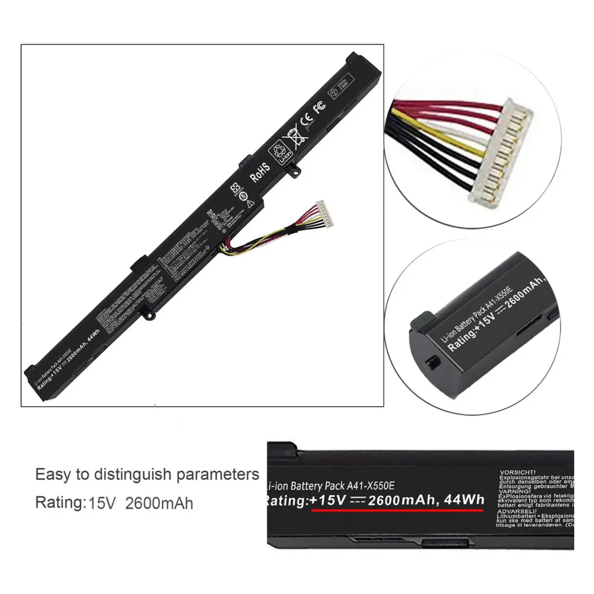 BATTERY ASUS A41-X550E image 3