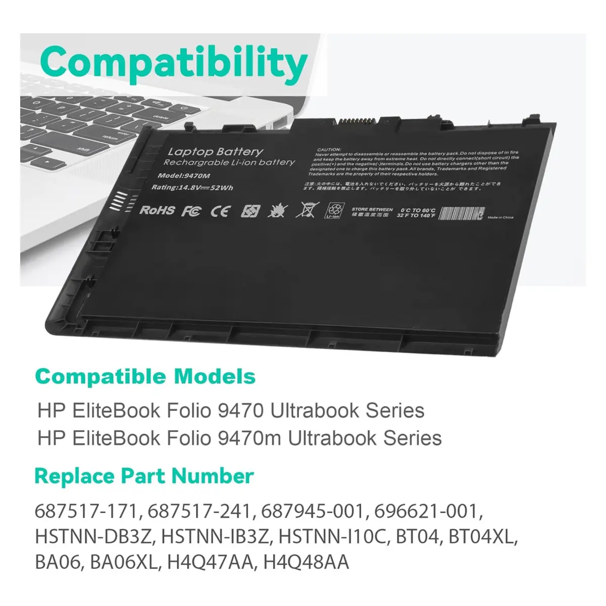 HP Battery BT04XL image 3