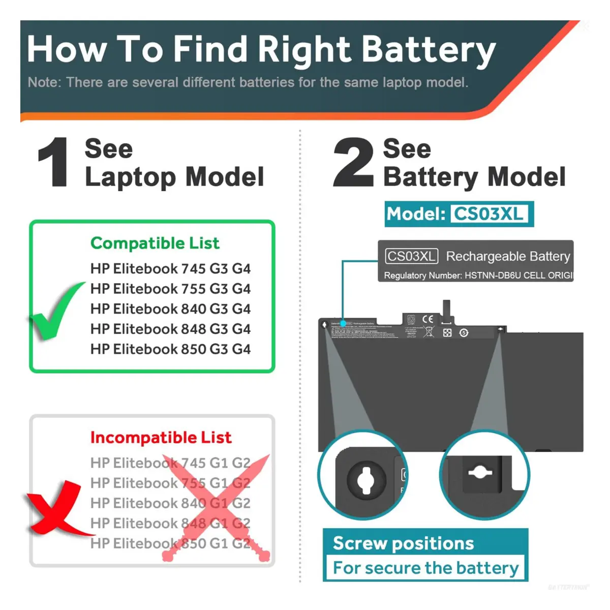 HP Battery CS03XL image 3